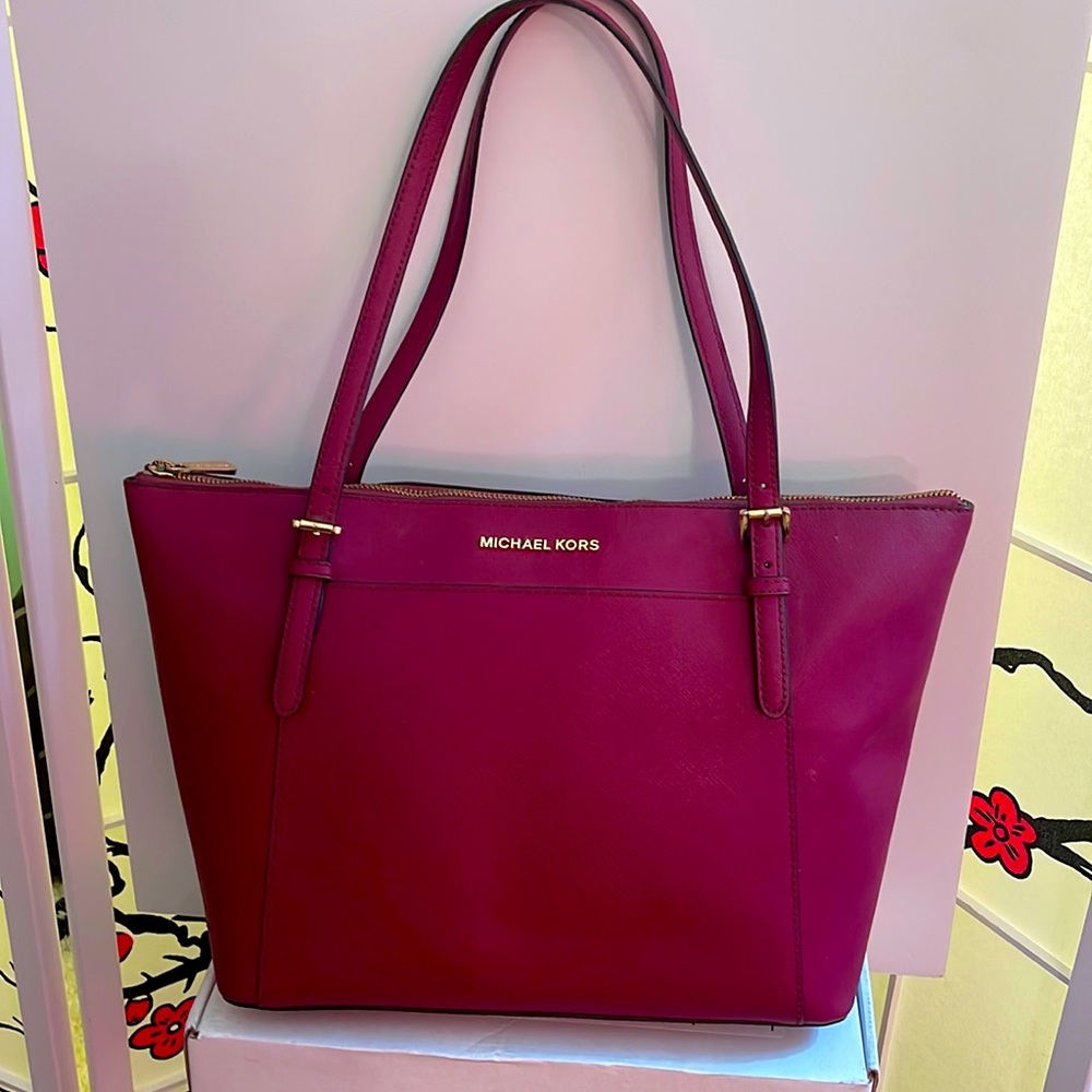 Shoulder bag by Michael Kors in rich raspberry. Beautiful - excellent condition!